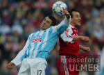 Fussball 1. Bundesliga 198. Muenchner Derby 1860-Bayern, Zweikampf