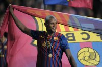 Fussball UEFA SUPER CUP 2011: JUBEL Eric Abidal  (Barca)