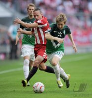 Fussball 1. Bundesliga  Saison 2010/2011: FC Bayern Muenchen - Werder Bremen