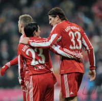 Fussball 1. Bundesliga  Saison 2010/2011: JUBEL Mario Gomez (FC Bayern Muenchen)