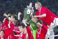 Fussball Champions League Finale 1999:  JUBEL Manchester United FC