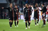 Fussball 1. Bundesliga Saison 14/15: Franck Ribery (FC Bayern Muenchen) und Mario Goetze (FC Bayern Muenchen)