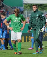 FUSSBALL  DFB Pokal 1. Hauptrunde 2011: Enttaeuschung  Werder Bremen