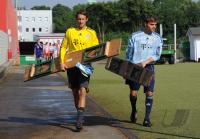 Fussball 3. Bundesliga:  Ferdinand Oswald, Rouven Sattelmaier (v.li., FC Bayern II)