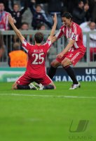 Fussball Champions League  Saison 2010/2011: JUBEL Thomas Mueller (FC Bayern Muenchen)