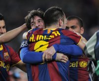 Fussball CHL  Saison 2010/2011:  JUBEL Lionel Messi und Andres Iniesta (Barca)