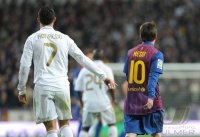 FUSSBALL International  COPA DEL REY  11/12:  Cristiano Ronaldo (li, Real Madrid) gegen Lionel Messi (Barca)