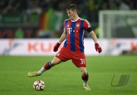 Fussball, 1. Bundesliga  Saison 2014/2015: VfL Wolfsburg - FC Bayern Muenchen