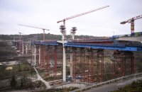 Neckartalbruecke der Bundesstrasse 32 ueber das Neckartal bei Horb