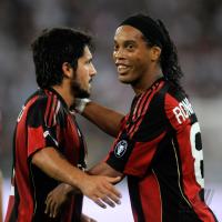 FUSSBALL SERIE A: Ronaldinho, Gennaro Gattuson (v. re., Milan)