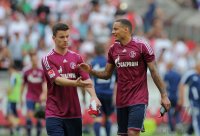 Fussball 1. Bundesliga  Saison 2011/2012:  Jermaine Jones (FC Schalke 04) und Alexander Baumjohann (FC Schalke 04)