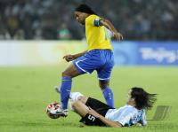 FUSSBALL  Olympia 2008   Halbfinale  Maenner   Argentinien - Brasilien