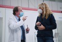 PK im Impfzentrum Paul Horn Arena Tuebingen