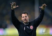 Fussball WM-Qualifikation: JUBEL Sorensen  (Daenemark)