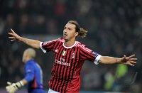 Fussball CHL  Saison 2011/2012:  JUBEL Zlatan Ibrahimovic (AC Mailand)