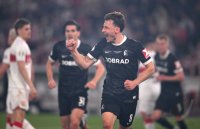 Fussball DFB Pokal  Halbfinale  2025/2026  23.04.2026VfB Stuttgart - SC Freiburg , JUBEL, JUBELT, JUBELN, OPTIMISTISCH, FREUDE, FREUEN, POSITIV, POSITIVE EMOTION, POSITIVE EMOTIONEN,