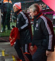 Fussball 1. Bundesliga, Saison 2012/2013:  Arjen Robben und Trainer Jupp Heynckes (v. li., FC Bayern Muenchen)