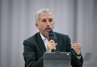 Streitgespraech OB Boris Palmer und AfD Landesvorsitzender Markus Frohnmaier in Tuebingen