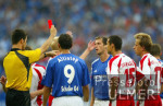 FUSSBALL 1. Bundesliga: Schalke - Koeln, Rot fuer SEITZ und HEINRICH
