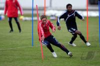 Fussball 1. Bundesliga : Philipp Lahm  mit David Alaba (v. li., FCB)