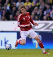 Fussball WM-Qualifikation:  BENDTNER  (Daenemark)