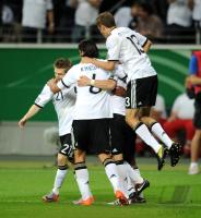 FUSSBALL INTERNATIONAL: Marko MARIN, Sami KHEDIRA, Thomas MUELLER (v. li., Deutschland)