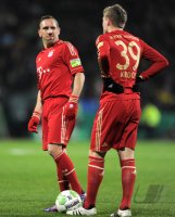 Fussball DFB Pokal 11/12 : Franck Ribery, Toni Kroos (v. li., FC Bayern Muenchen)