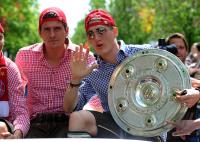 Fussball 1. Bundesliga : Mario Gomez, Bastian Schweinsteiger (v. li., FCB)