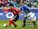Fussball 1. Bundesliga: Leverkusen - Berlin, Zweikampf