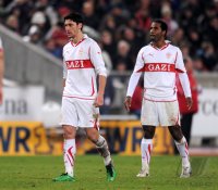 Fussball 1. Bundesliga :  (v. li.) Enttaeuschung bei Ciprian Marica, Cacau (VfB Stuttgart)