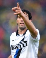 FUSSBALL SERIE A:  Jubel Diego Milito (Inter Mailand)