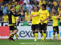 Fussball 1. Bundesliga:  Enttaeuschung bei Jakub  KUBA Blaszczykowski, Lucas Barrios, Mats Julian Hummels (v. li., Borussia Dortmund)