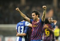 Fussball UEFA SUPER CUP 2011: JUBEL Cesc Fabregas (Barca)