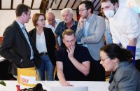 Politik, Bundestagswahl 2021 Wahlparty CDU: Staatsministerin Annette Widmann - Mauz