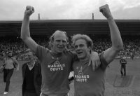Fussball 1. Bundesliga Stuttgart-Bayern: Hoeness, Rummenigge