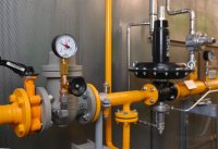 Schmuckbild Energiekrise: Gasleitung, Gasdruckanzeige