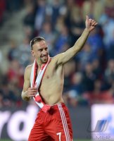 Fussball Supercup Finale 2013: JUBEL Franck Ribery (FC Bayern Muenchen)