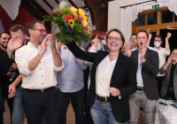 Politik, Bundestagswahl 2021 Wahlparty CDU: Staatsministerin Annette Widmann - Mauz