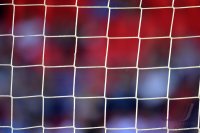 Fussball 1. Bundesliga : Das Tor mit dem Pfosten und Tornetz