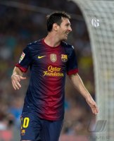 FUSSBALL Primera Division/Super Cup 2012: JUBEL Lionel Messi (Barca)