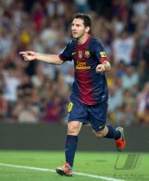 FUSSBALL Primera Division/Super Cup 2012: JUBEL Lionel Messi (Barca)