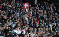 Fussball U21-EURO 2011 FINALE:  Schweiz Fans mit Fahne