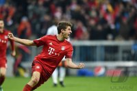 Fussball CHL 15/16 Achtelfinale: JUBEL Thomas Mueller (FC Bayern Muenchen )