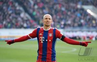Fussball 1. Bundesliga Saison 14/15: JUBEL Arjen Robben (FC Bayern Muenchen)