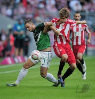 Fussball 1. Bundesliga  Saison 2010/2011: FC Bayern Muenchen - Werder Bremen