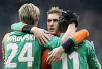 Fussball 1. Bundesliga: Bremen - Moenchengladbach, jubel Bremen