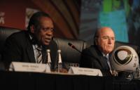 FUSSBALL WM 2010   Abschluss PK   Issa Hayatou (Kamerun)