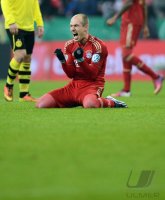 FUSSBALL DFB POKAL  Saison 2012/2013:  JUBEL Arjen Robben (FC Bayern Muenchen)