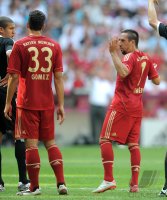 Fussball 1. Bundesliga, Saison 2011/2012:  Mario Gomez , Franck Ribery (v. li., FC Bayern Muenchen)