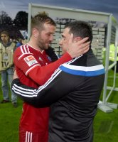 Fussball, 1. Bundesliga  Saison 2014/2015 Relegation: Karlsruher SC - Hamburger SV